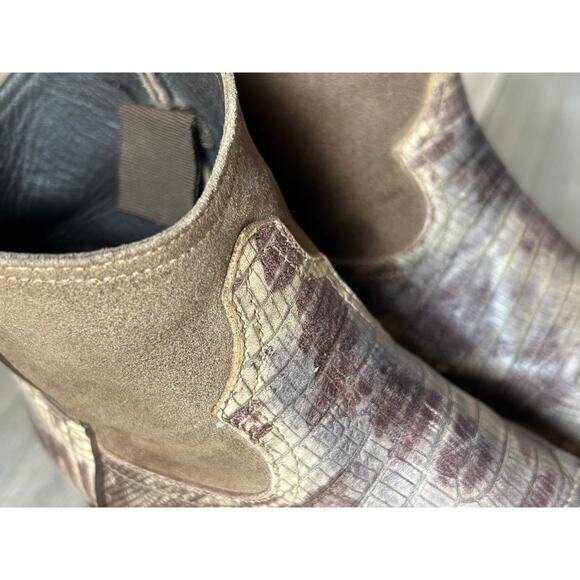 Golden Goose Distressed Western Cowboy Booties Short Boots Brown - Picture 3 of 16